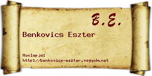 Benkovics Eszter névjegykártya
