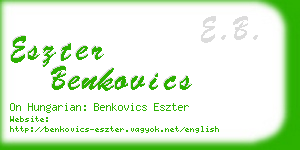 eszter benkovics business card